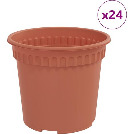 Maison Exclusive - Runder Blumentopf 24 pcs Ziegelrot Ø 15 x 12 c