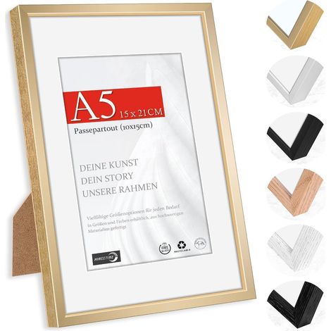 Bilderrahmen A5 14x21 Metall Alu Champagner Gold A5(14,8x21cm) 1x (1/5)