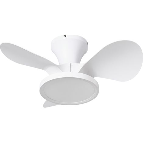 Ventilador de techo moderno con mando a distancia iluminación LED material sintético blanco Punti