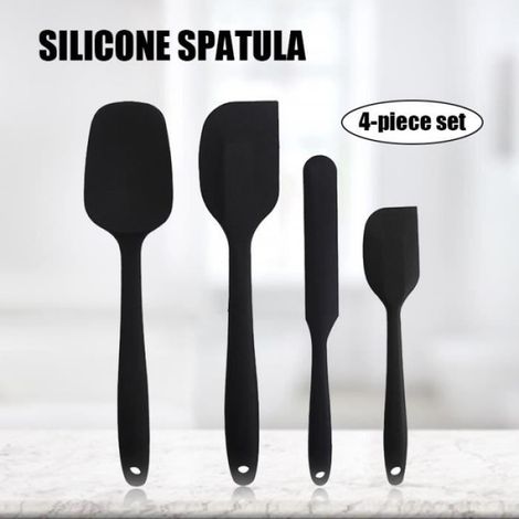 Spatule En Silicone - 4 Pièces - Résistant Jusqu'à 230 °C - Antiadhésif - Sans BPA - Pour Cuisinière, Poêle Et Casserole - Lot De 4 (1/4)