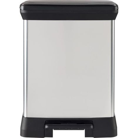Curver DECO Bin 240642 Bidone della spazzatura 30 l (L x A x P) 390 x 510 x 290 mm Argento, Nero 1 pz. (1/5)