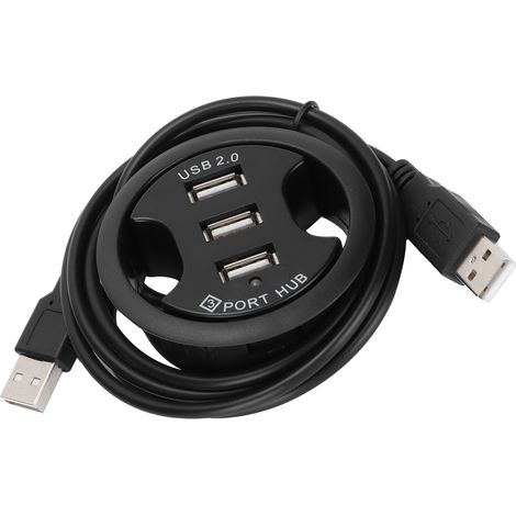 Station d'Accueil USB 3 Ports Rond - Hub USB pour PC et Bureau - Alimentation via Port USB