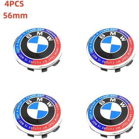NURIA-Cache moyeu jante BMW 56mm-Enjoliveur centre roue-Convient pour le remplacement des enjoliveurs BMW-Collaboration Bleu et Blanc (1/2)