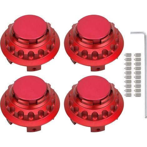 4 pièces 3 pouces enjoliveurs de moyeu A1714000025 remplacement pour Mercedes Benz Classe A C E SLK Rouge (1/5)