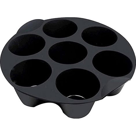 Moule à Muffins en Silicone pour 7 Muffins, Moule à Muffins en Silicone pour Air Fryer, Anti-adhésif Moule Muffin Air Fryer, Plateau à Cupcakes pour la Cuisson de Gâteaux, Muffins, Chocolats, Pudding, (1/5)