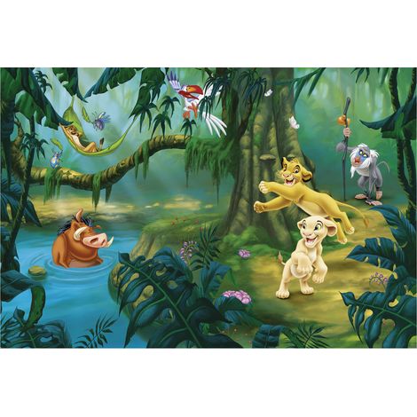 Komar Wandtapete - Simba and Friends - 248 x 368 cm - Vlies - für Kinderzimmer