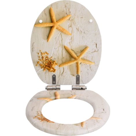 Siège WC MDF Couvercle à fermeture en douceur Étoile de mer