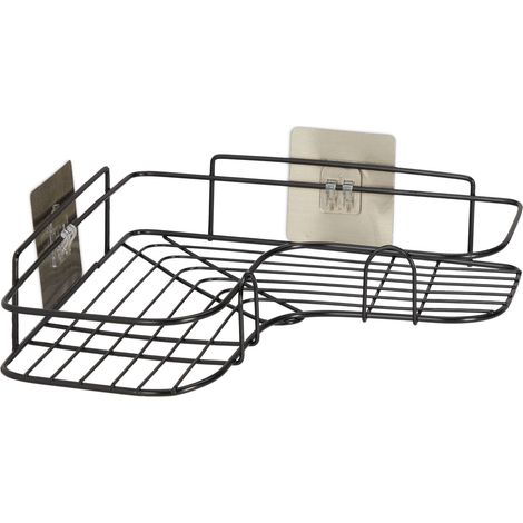 Pratica mensola angolare per cucina porta spezie 5,5 x 26 x 26 cm in ferro nero 130011428