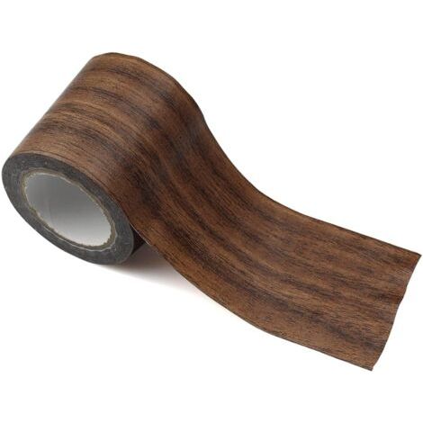 Ruban Adhésif Bois Papier Adhesif pour Meuble et Sols Marron Ruban Adhésif Effet Grain de Bois Réparation 5,7 cm x 4,57 m (Marron Foncé) (1/5)