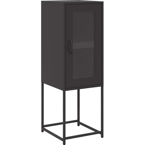 Maison Exclusive - Aparador de acero laminado en frío negro 36x39