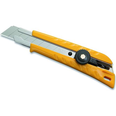 Ocai – Cutter OLFA L1 18 mm – Guide métal avec vis de blocage – Coupe précise pour carton, papier et plastique (1/3)