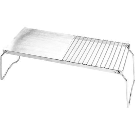Support de réchaud pliable 2 en 1 pour extérieur, avec grille et porte-casseroles pour barbecue, idéal pour les pique-niques, les randonnées et les barbecues.-AquaForge (1/4)