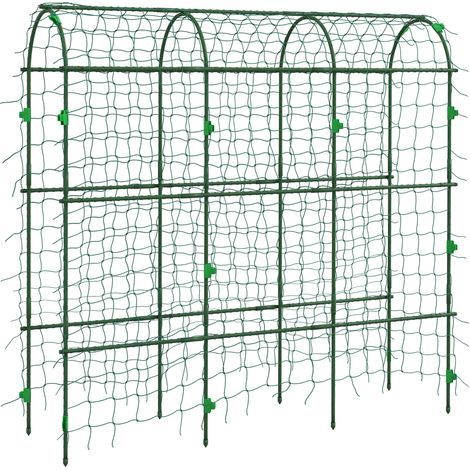 AMXCNOY Treillis, tuteur pour plantes grimpantes, espalier réglable, support avec filet, structure en acier, vert, 43 x 182 x 183 cm, pour jardin ou balcon (1/5)