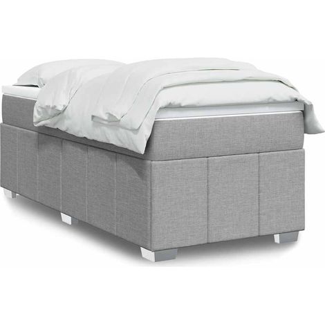 Boxspringbett mit Matratze Hellgrau 100x200 cm Stoff (1/5)
