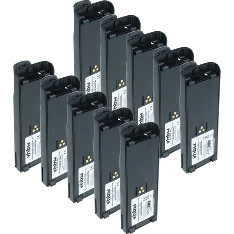 vhbw 10x Batterie compatible avec Motorola GP900, HAT100, GP1200, GP2013, GP2010, HT6000, HT1000 radio talkie-walkie (1200mAh, 7,4V, Li-ion) (1/4)