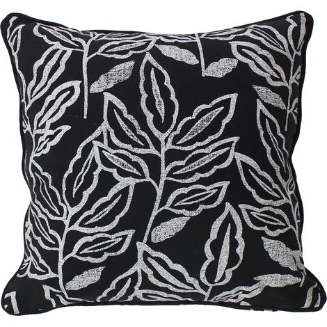 Coussin déhoussable esprit lodge 40x40cm - 40x40cm - Noir (1/3)