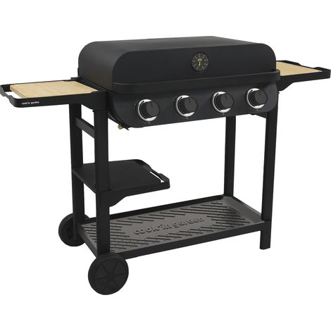 Barbacoa de gas FLAVO 76 SC con 4 quemadores, 10 kW, parrilla, plancha y termómetro Cook'in Garden (1/4)