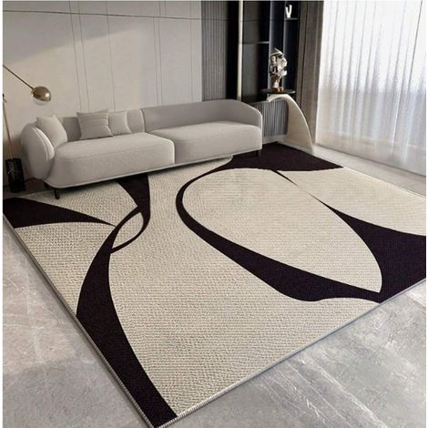 Tapis antidérapant motif géométrique 4 saisons pour salon, moquette épaisse insonorisante lavable, protection de sol résiliente (1/5)