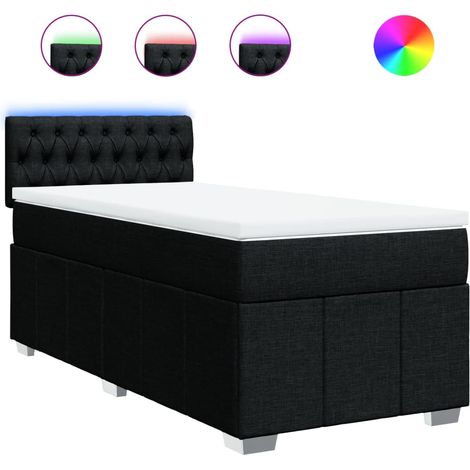 Maison Exclusive - Boxspringbett mit Matratze Schwarz 80x200 cm S