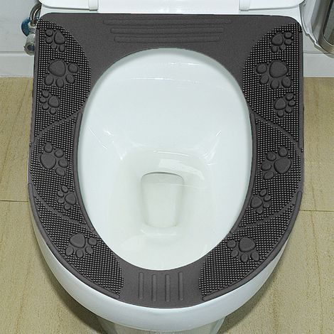 Universeller Ganzjahres-WC-Sitzbezug aus umweltfreundlichem Silikon, rutschfest, grau. (1/5)
