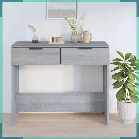 817073 Table console Sonoma gris 90x36x75 cm Bois d'ingénierie (1/5)