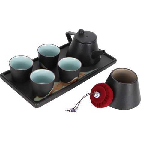 Handgefertigtes Kung-Fu-Teeservice aus Keramik, bestehend aus Teekanne, Tassen, Tablett, Geschenkbox und Wohnaccessoires (1/5)