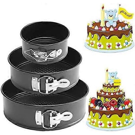 Ensemble de trois moules à gâteaux (10 cm/18 cm/23 cm), moule à gâteau rond à trois étages, moule à gâteau (1/5)