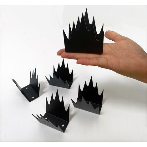 Anti-Climbing Fence Spikes - Pack of 12 Galvanized Metal Spikes Anti-Intrusion Spikes - Security Device for Wall, Gate and Home Protection (1/5)
