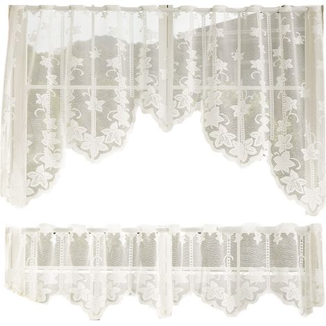 Confezione da 2 tende decorative in voile - Decorazione floreale arabesca per la stanza