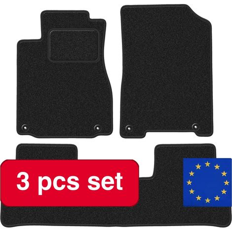Tapis de voiture, sur mesure pour SUV de taille moyenne, design en fibre synthétique durable, noir (1/5)