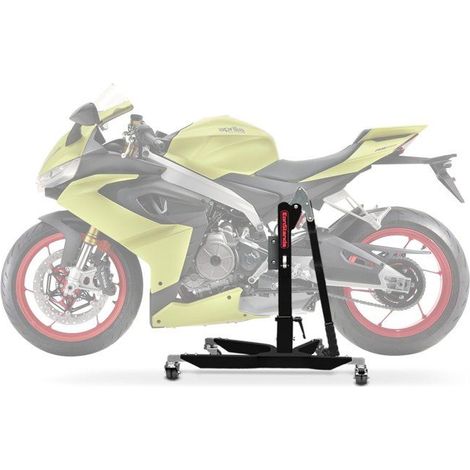 Béquille d'atelier centrale - CONSTANDS - Aprilia RS 660 20-25 - Capacité 300 kg - Pliable - Noir mat