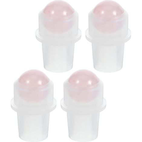 4pcs Billes roulettes en Acier Inoxydable pour Bouteilles D'huile Essentielle 10ml Col 16mm, Réutilisables et Anti-Fuite, Accessoires pour Diffuseur Huile Essentielle Rose (1/5)