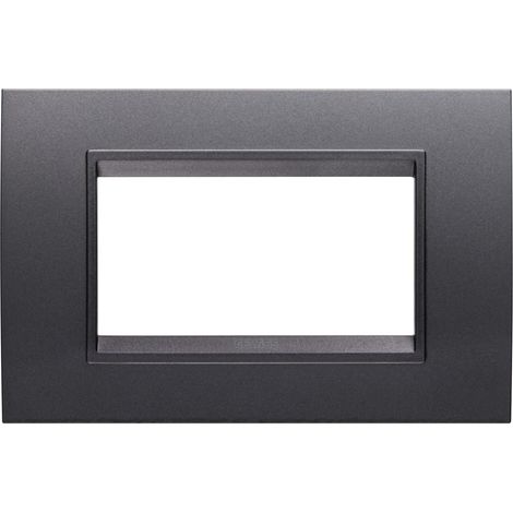 PLAQUE LUX RECT. 4P ARDOISE ABSOLUE GEWISS GW16204YA