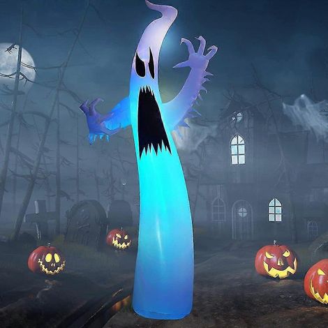 12 Fuß große aufblasbare Halloween-Geisterdekoration mit LED-Beleuchtung, Ebanku Halloween-Geister-Aufblasdekoration für drinnen und draußen. (1/3)