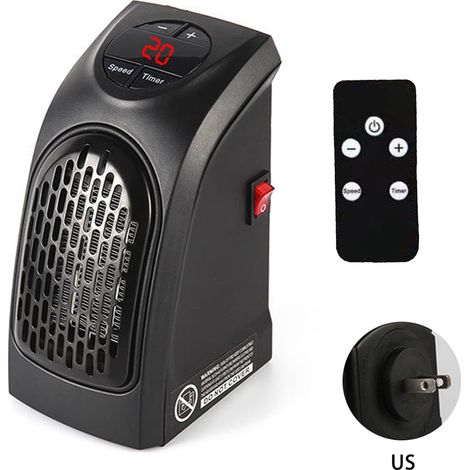 Chauffage électrique pour maison bureau hiver, radiateur mural portable, 1500W, thermostat réglable, sécurité antichute, blanc, 2 pièces