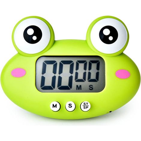 Timer da cucina TuseRxln, simpatico timer con conto alla rovescia a forma di animale dei cartoni animati, timer digitale per cucinare con magnete, orologio visivo a grande schermo LCD, appendibile