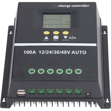 MPPT Solar Charge Controller, Dual USB Ports, Backlit LCD Display Panel, Adaptive Regulator 12V 24V 36V 48V (1/5)