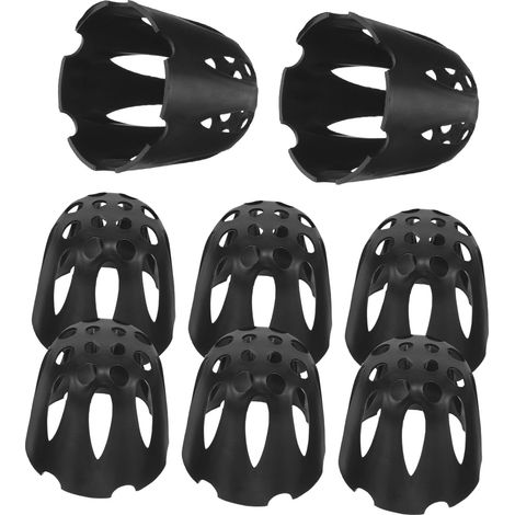 8pcs Paniers en Maille Perforée en Plastique Noir pour Pots de Fleurs, Légers et Robustes, Accessoires de Drainage Idéals pour Jardin et Balcon (1/5)