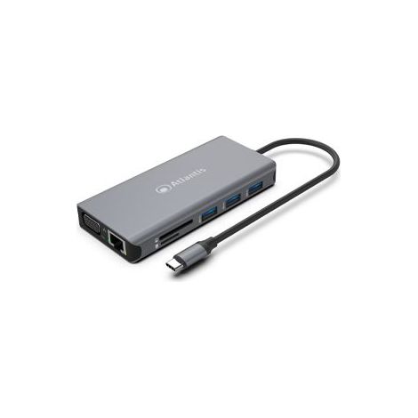 Atlantis Land A04-TCDK46 replicatore di porte e docking station per laptop Cablato USB 3.2 Gen 1 (3.1 Gen 1) Type-C Grigio
