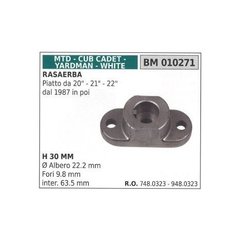Supporto mozzo portalama rasaerba tagliaerba piatto da 20" 21" 22" MTD 010271