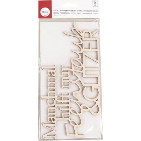 Lettre en bois - Feenstaub&Glitzer - FSC 100% - Nature - 24x12,2x0,4 cm - Objets décoratifs (1/2)