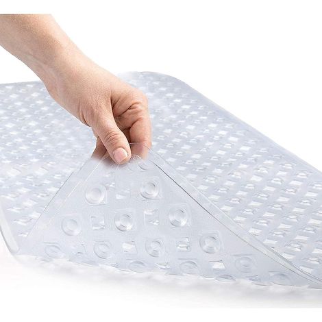 tapis De Bain Antidrapant Transparent (blanc, 88 40 Cm) - Tapis De Bain Antibactrien Et Anti-moisissure - Tapis En Caoutchouc Robuste Avec Vento (1/5)