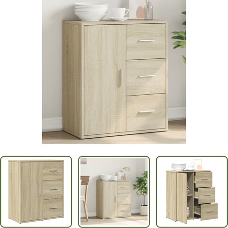 Holzwerkstoff - Sideboard Sonoma-Eiche 60x31x70 cm Holzwerkstoff (1/5)