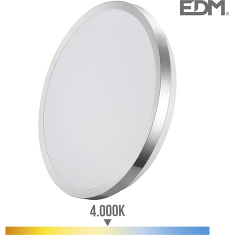 Super lampada da superficie LED 12w 1160lm 4000k ø26x4.5cm struttura cromata EDM