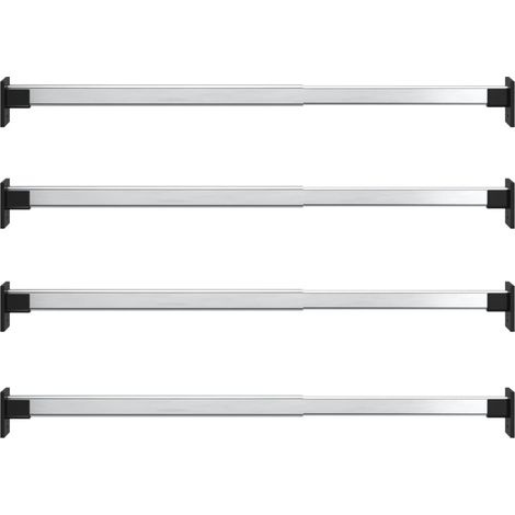 Lot de 4 Rails de garde-robe télescopiques Design moderne, Armoire Etagère de rangement, Argenté 58-100 cm OIB7569E