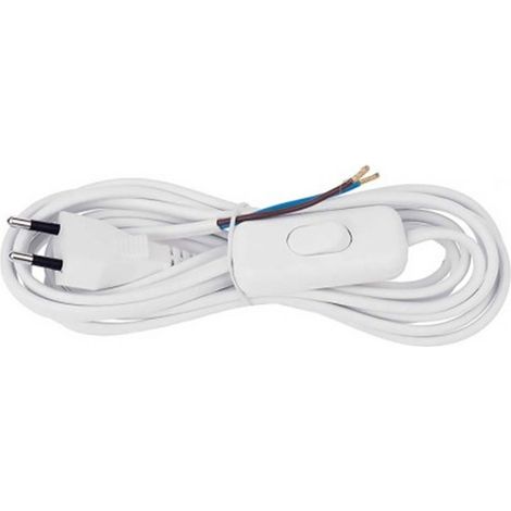 Cavo piatto interno + spina bianco 2m - Bianco, ELECTROBILSA