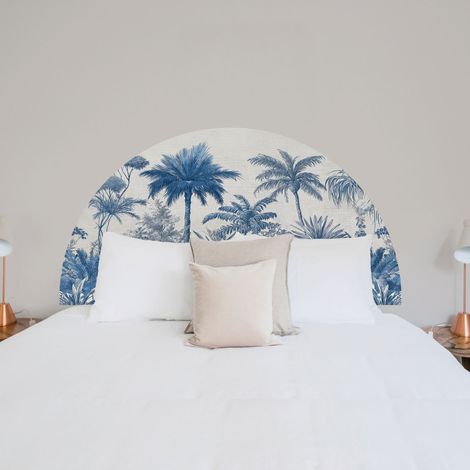 Papier peint tête de lit, toile de jouy, demi-lune, 83 cm X 160 cm (1/5)