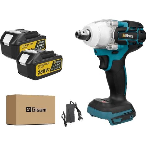 Llave de impacto, 520 N·m de par, motor sin escobillas, 2 baterías (1/2)