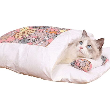 Warmer Katzenschlafsack, herausnehmbares Katzenbett, warme Winter-Haustierbox - S (1/4)