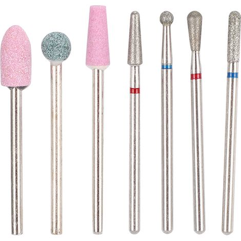 Lot 15 pièces embouts fraise ongle électrique multifonction, lime à ongles manucure professionnelle perceuse tête polissage outil (NO.01) (1/5)
